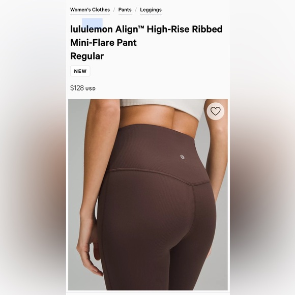 NWT Lululemon Align HR rib mini flare Regular - Picture 4 of 6